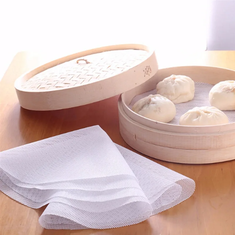 Description Picture 5 of itemRound Bun Dumplings Silicone Steamer Mat Non-Stick Steamed Pad Buns Baking Pastry Dim Sum Mesh Household Bakeware Tools