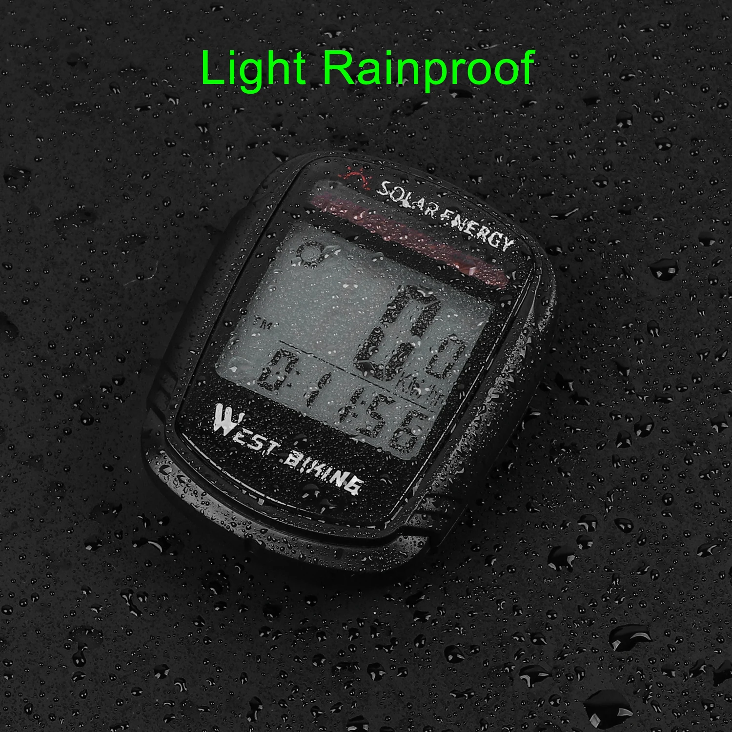 West Biking YP0702040 Cykelcomputer Trådløs Speedometer Kilometertæller Solar - Image 3