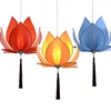 New Chinese Style Cloth Lotus Chandelier Classical Lotus Lamp Buddha Light Zen Buddhist Hall Temple Living Room Dining Room Lamp 1