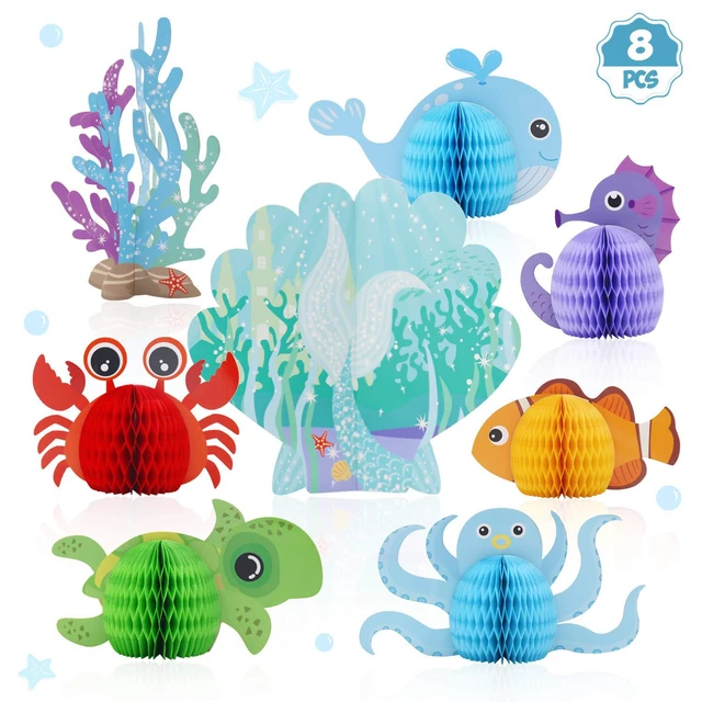 Under the Sea Party Decorations, Ocean Animal, Honeycomb Centerpiece, Fish,  Mermaid Table Decor, Birthday, Baby Shower, 8Pcs - AliExpress