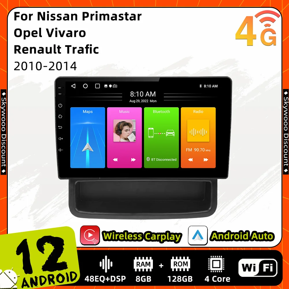 

Автомагнитола на Android для Nissan Primastar, Opel Vivaro, Renault Trafic 2010-2014, 2 Din, мультимедиа, FM, GPS-навигация, стерео, Carplay