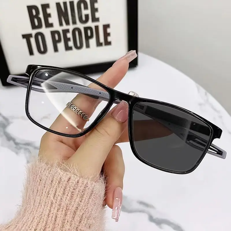 Men's Spring Leg Photochromic Sports Sunglasses & Reading Glasses with Anti-Blue Light Protection