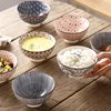 Nordic machine-printed under-glazed ceramic tableware Japanese creative 4.5-inch high-foot anti-scald soup bowl millet rice bowl 3