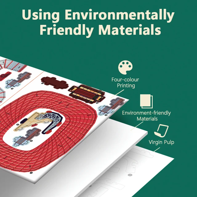 Creative DIY 3D Paper Puzzle Football Field Stadium Assembled Model Educational Toys Jigsaw Puzzle For Kids Fans Gifts 3