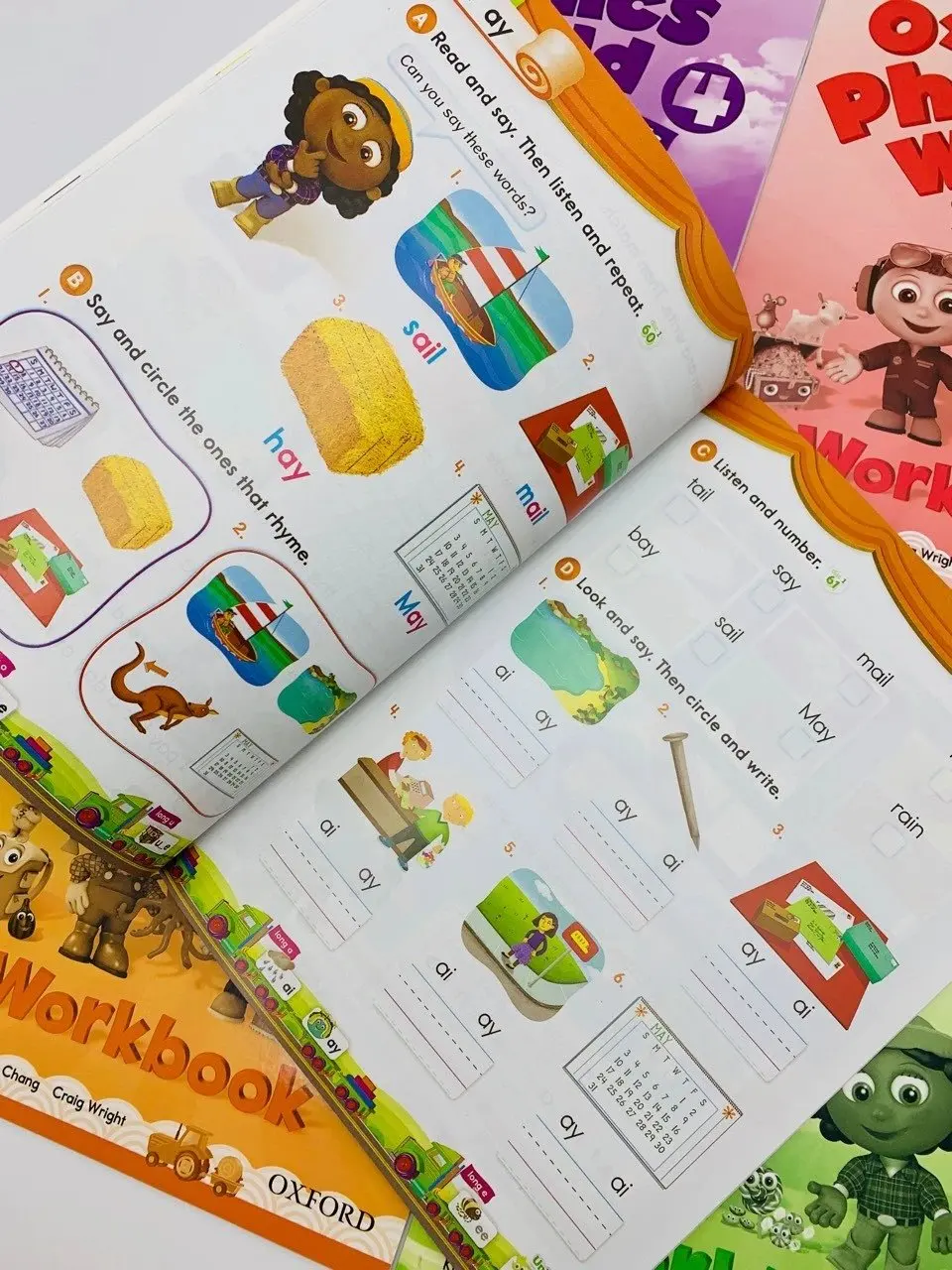 2 książki Oxford Phonics World Storybook dzieci uczące się angielskiego przypadku wczesne uczenie się książki skoroszyt zabawki edukacyjne podręcznik