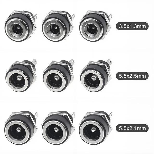 10/50PCS 5/10Pcs DC Power Supply Jack Socket Female Panel Mount Connector 5.5 2.1mm Plug Adapter 5.5x2.1 DC-022B