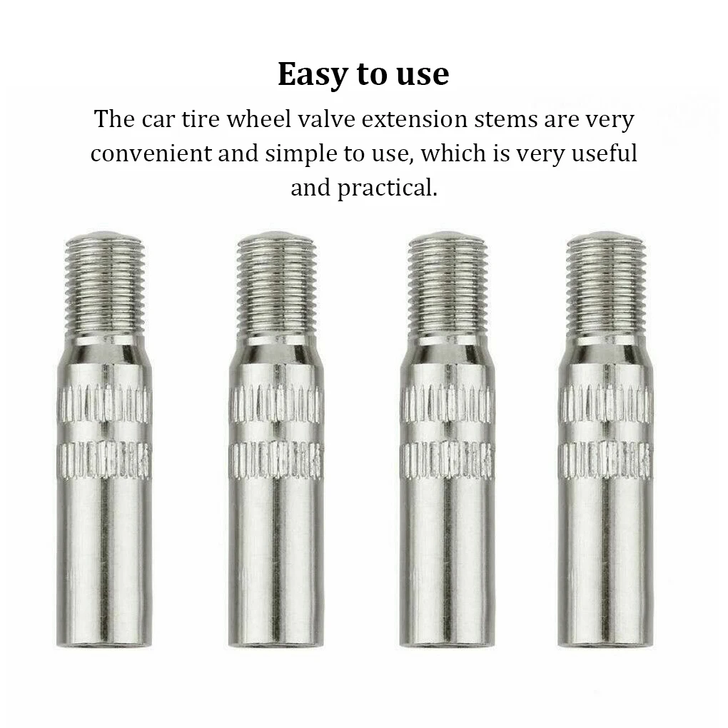 

Pack of 4 Tire Valve Extender Stem Metal Truck Extension Replacement