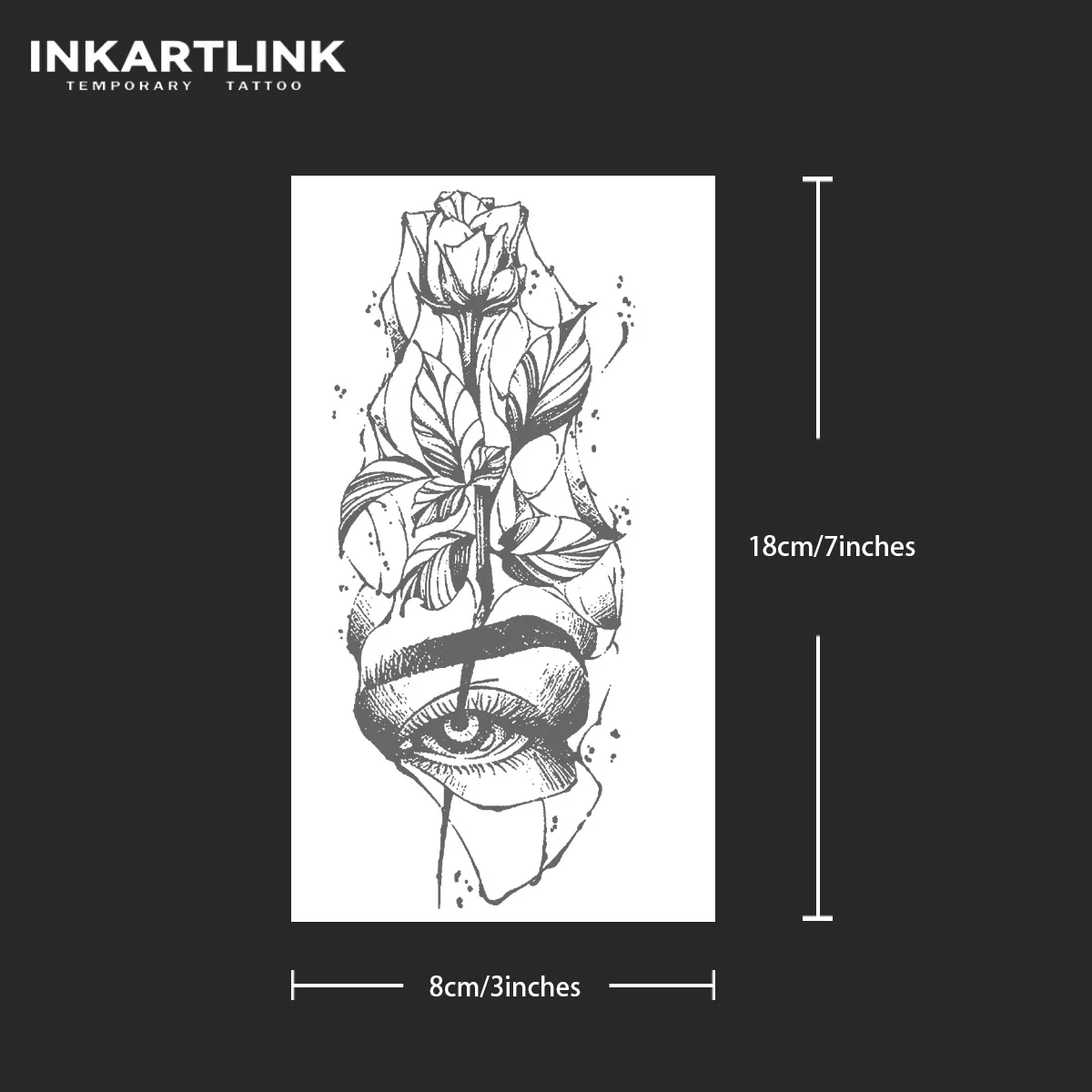 Temporäre Tattoos Rosen-Muster – Wasserfest, 15x21 Cm Bogen, Für Haut & Körper