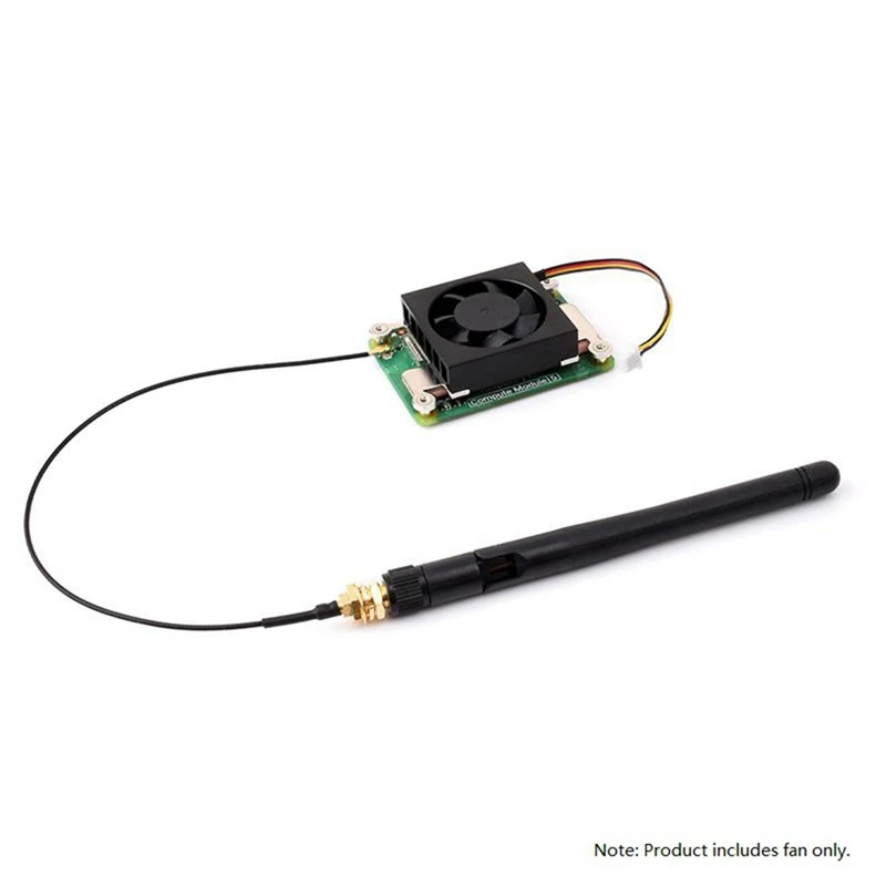 Cooling Fan For Raspberry Pi Compute Module 5, CM5 Heatsink Cooler Radiator, 5V Power Supply, With Thermal Tapes