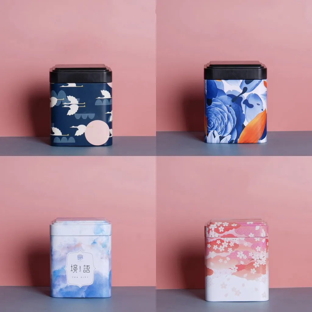 Tea Sealed Box Teaware Storage Container Jar Tin Square Can for Kitchen Coffee Sugar tea tin box tea canister