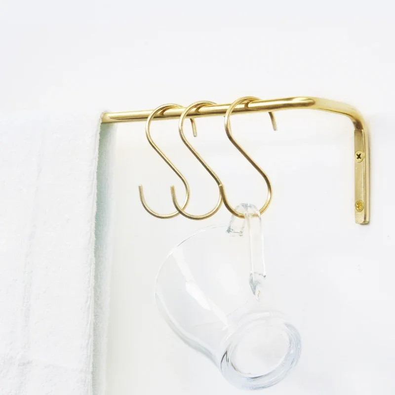 Gold Wall Hanging kitchen Towel Bars Brass Towel Rack Single Rack Bathroom Accessories without hooks