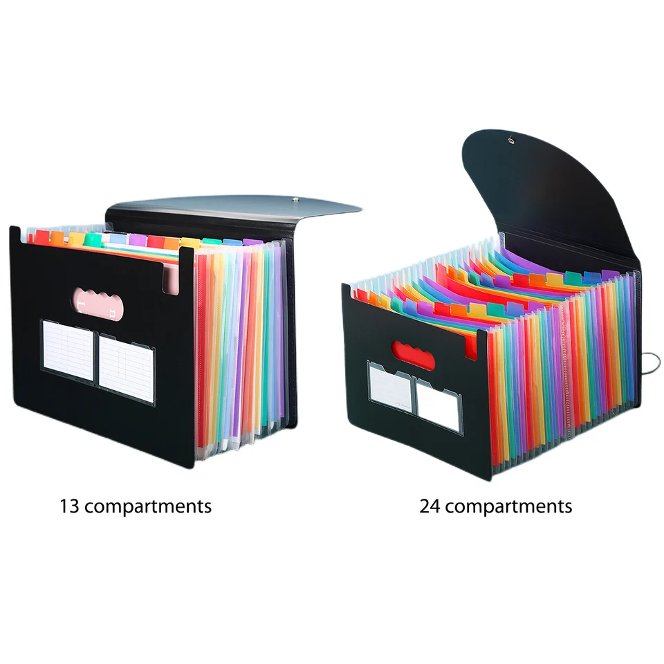 Cartelle Portadocumenti Espandibili A4 - 2 Pezzi, 13 Tasche, Con Coperchio, Per Ufficio E Scuola - Foto 11