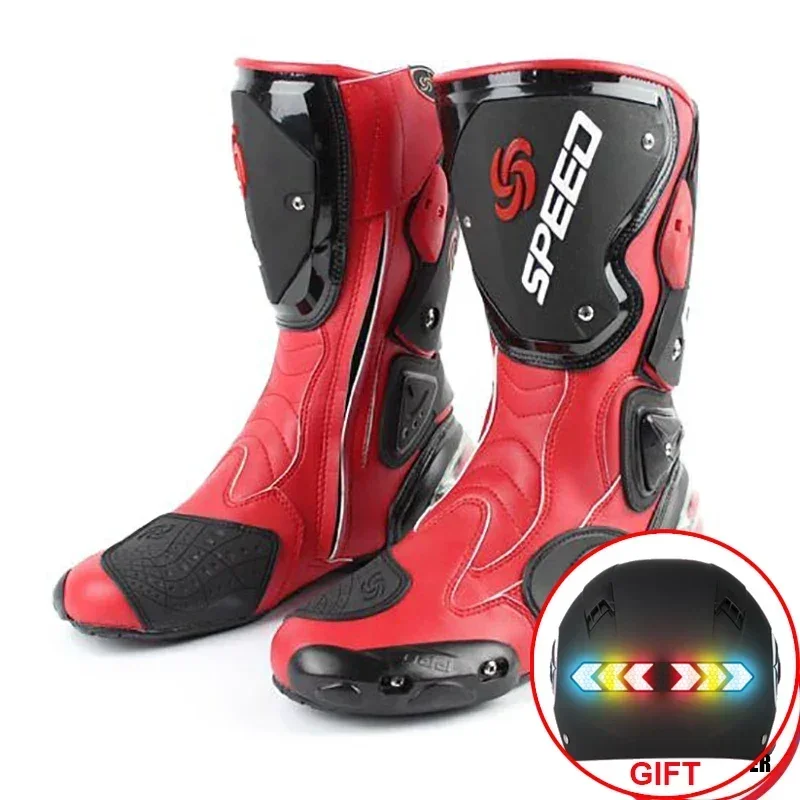 

B1001 Motorcycle Racing Boots Professional SPEED Biker Shoes Motorbike Long Riding Protective Gear Shift Microfibe Leather boot