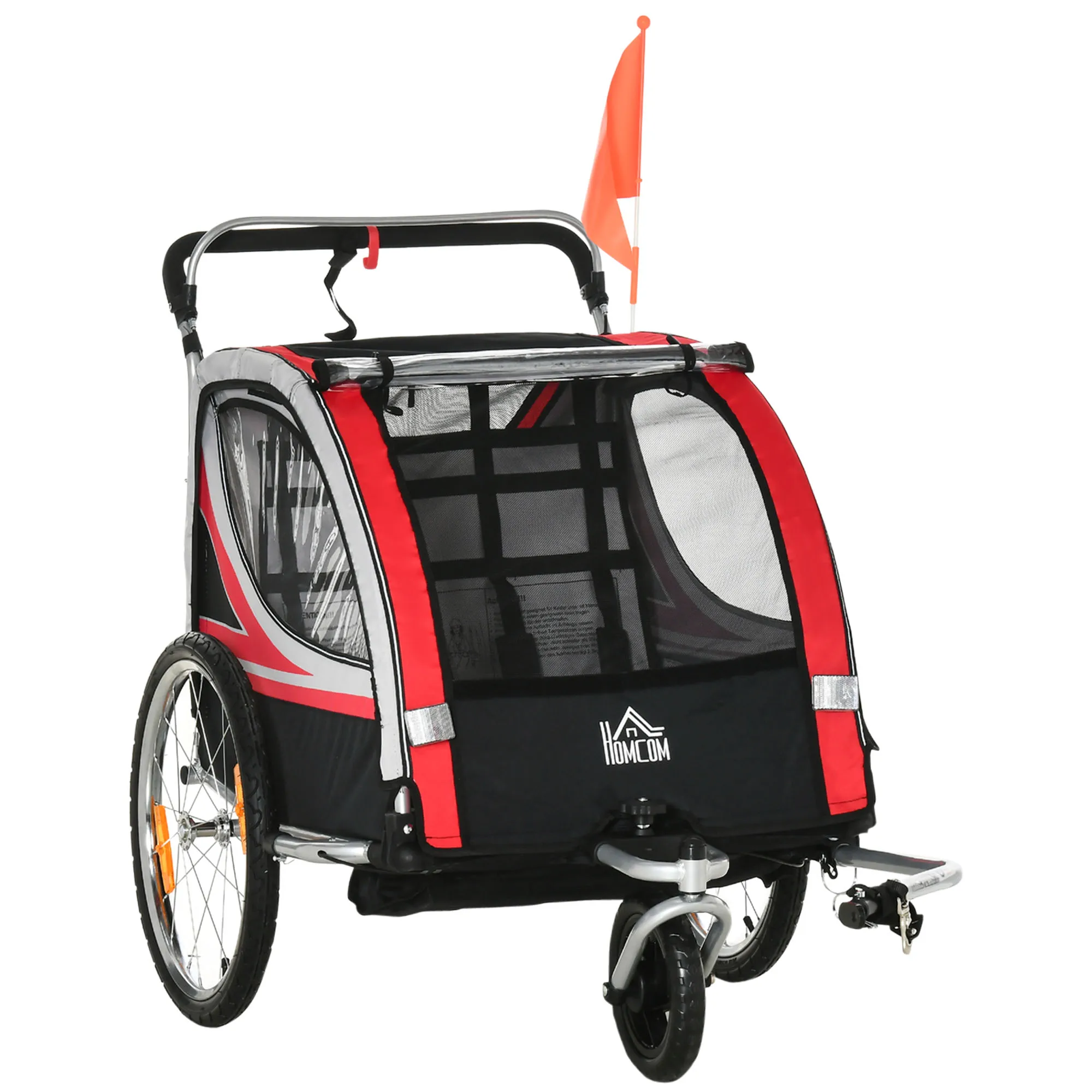 Children's Bike Trailer + 18 Months 2 In 1 2seater Stroller