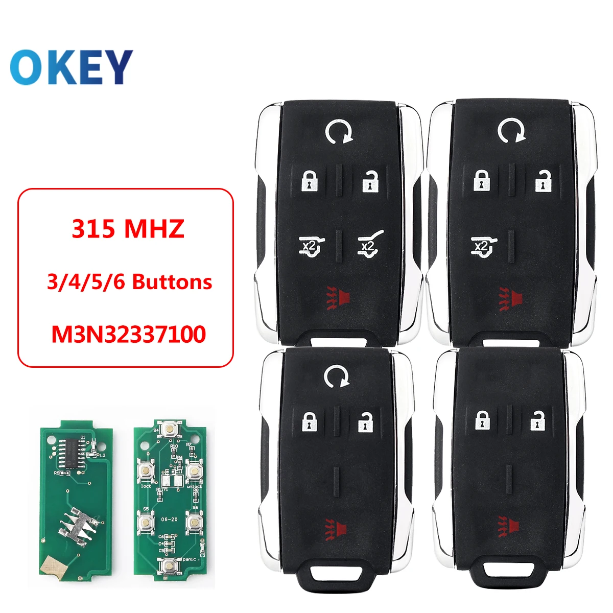 Okey Remote Car Key For Chevrolet 2014-2018 Silverado Colorado GMC Keyless Entry Remote Control 315Mhz M3N32337100