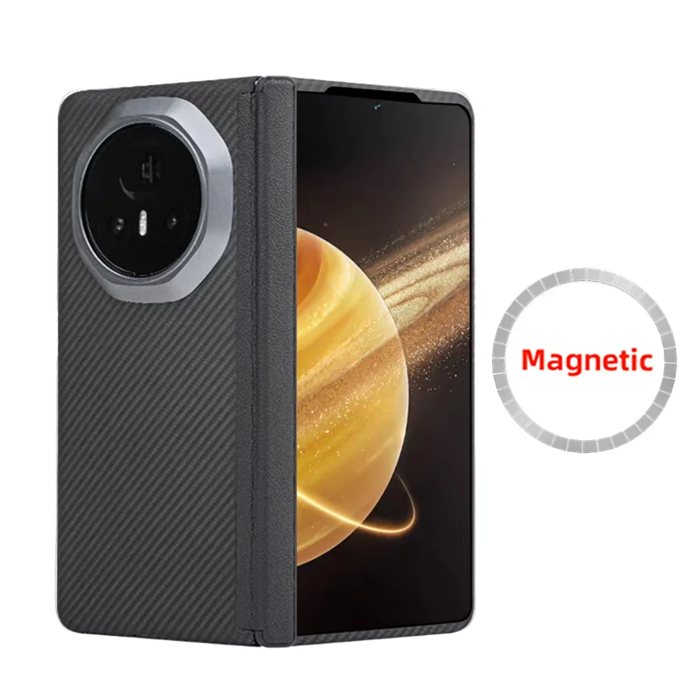 Ultra-Thin Carbon Fiber Aramid Phone Case with Magnetic Hard Shell