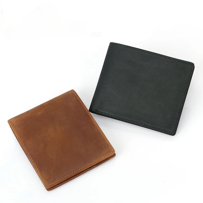 New style RFID first layer crazy horse leather genuine leather men's wallet casual fashion genuine leather vintage wallet