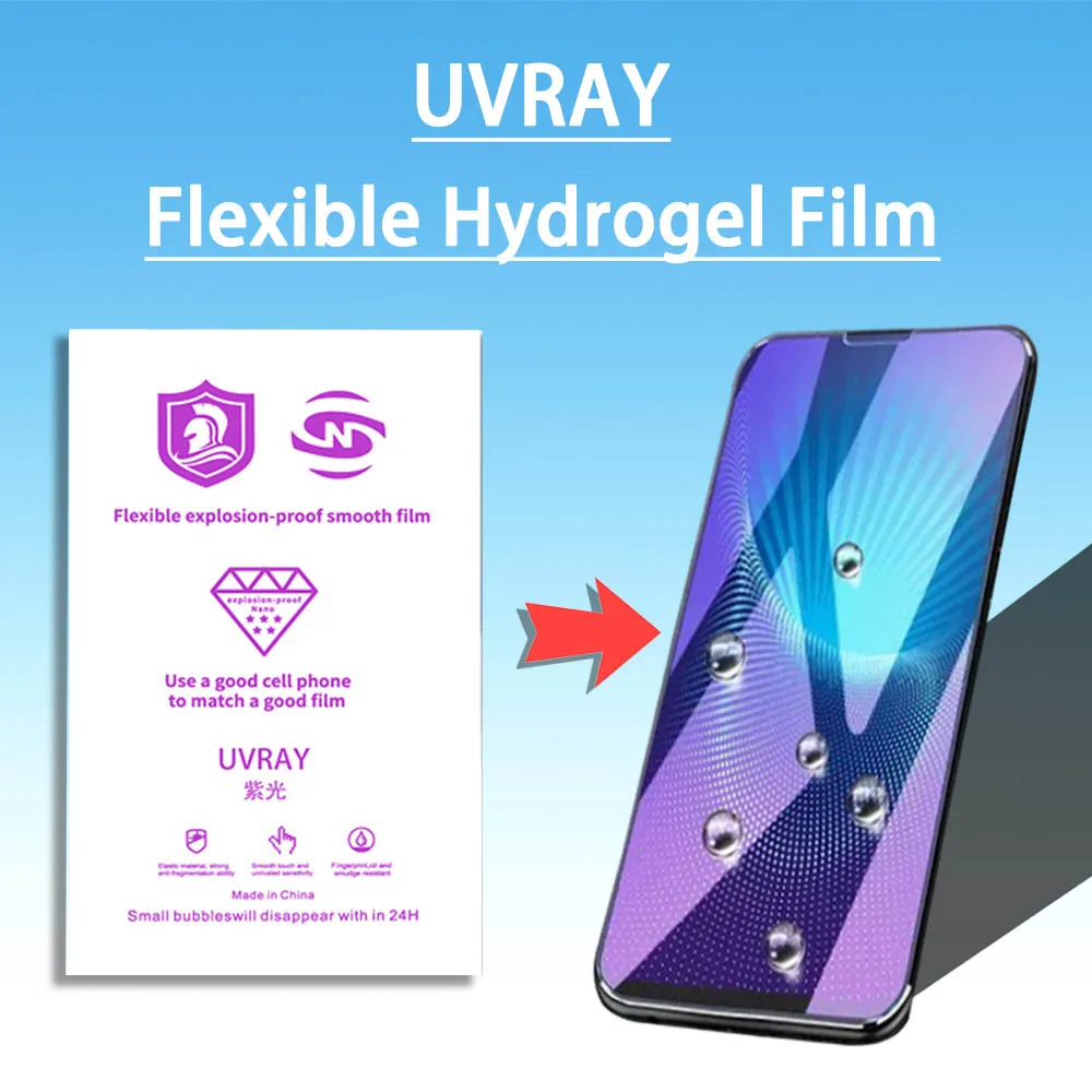 Tanie 50 sztuk uniwersalny HD matowy arkusz hydrożelowy UVRAY Eye Protect zakrzywiony ekran