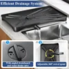 Dish Drying Rack for Kitchen Counter Large Dish Rack with Drainboard Rustproof Dish Drainer with Utensil Holder for Sink 6
