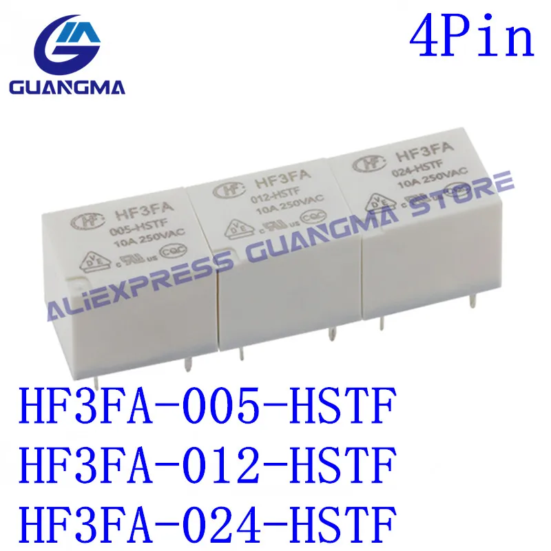 Relais HF3FA 12V/24V DC – 4 Broches 10A | Lot De 10 Pièces | Pour Circuits électriques Auto, Domotique, Projets électroniques