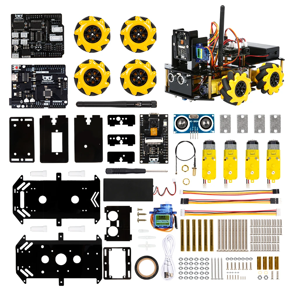 KUONGSHUN 스마트 로봇 카 스타터 키트, 아두이노용 ESP32 캠, 328P 로봇 키트, 오픈 소스 개발 보드