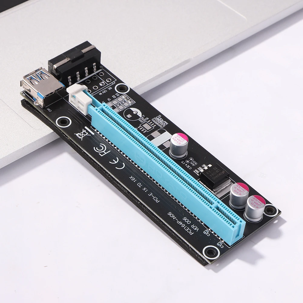 PCI-E 라이저 카드, PCI 익스프레스 1x 16x 라이저 익스텐더 라이저 어댑터, USB 3.0 케이블, SATA 4 핀 전원, 채굴 카드