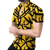 3D Men's Striped Printed Short Sleeve Shirt, Fashionable And Casual Loose Shirt, 2023 New Style. 3