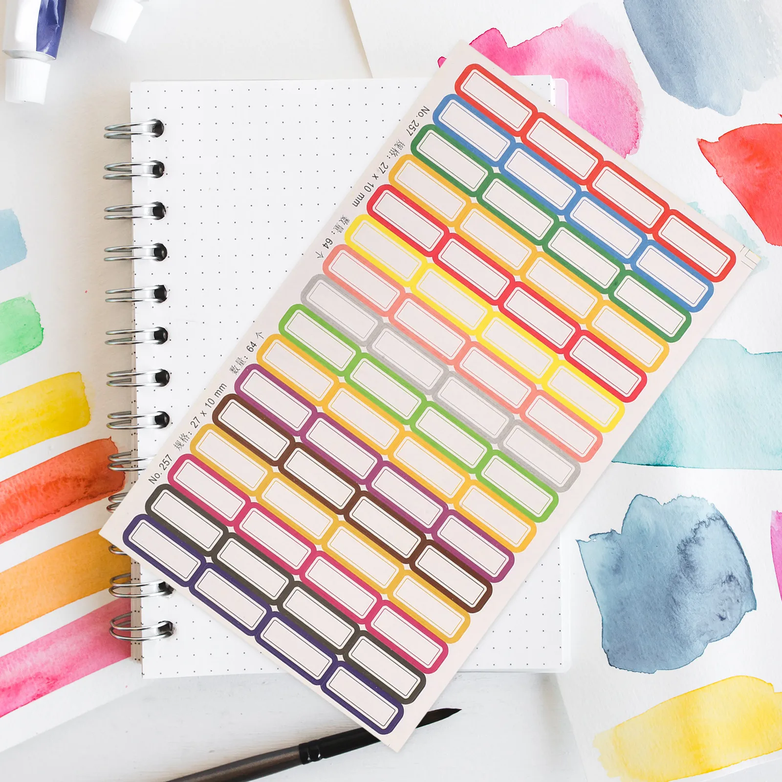 20매 자체 접착식 이름표 런치박스, 서랍, 바인더, 실험실 튜브, 사무실, 학교용 방수 생생한 색상