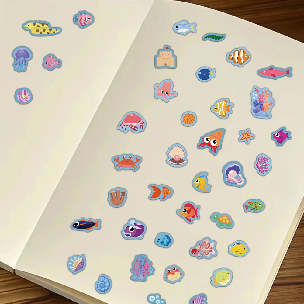 8/16PCS Kreative Aquarium Puzzle Aufkleber Handgemachte DIY Notebook Desktop Kreative Dekoration Wasserdichte Aufkleber – Detail 8