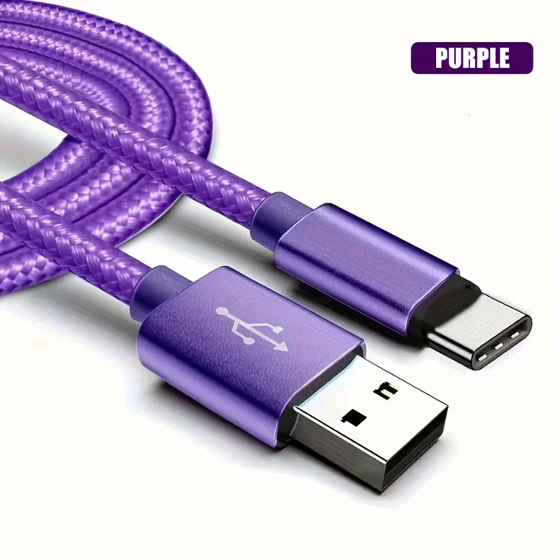 USB Type C Fast Charging Cable For Samsung Xiaomi Redmi POCO Honor Nylon Braided Quick Charge Cables For iPhone 15 16 17 Pro Max
