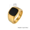 Bague élégante en pierre naturelle carrée pour homme, bague signet en acier inoxydable étanche, cadeau d'anniversaire pour lui, papa