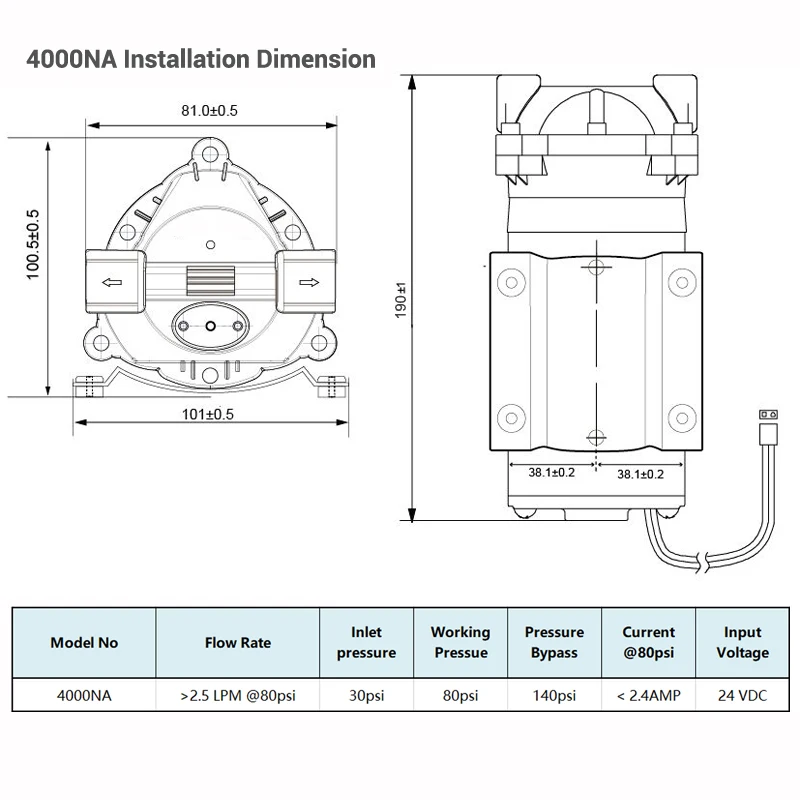 400GPD Reverse Osmosis Booster Pump for Water Systems