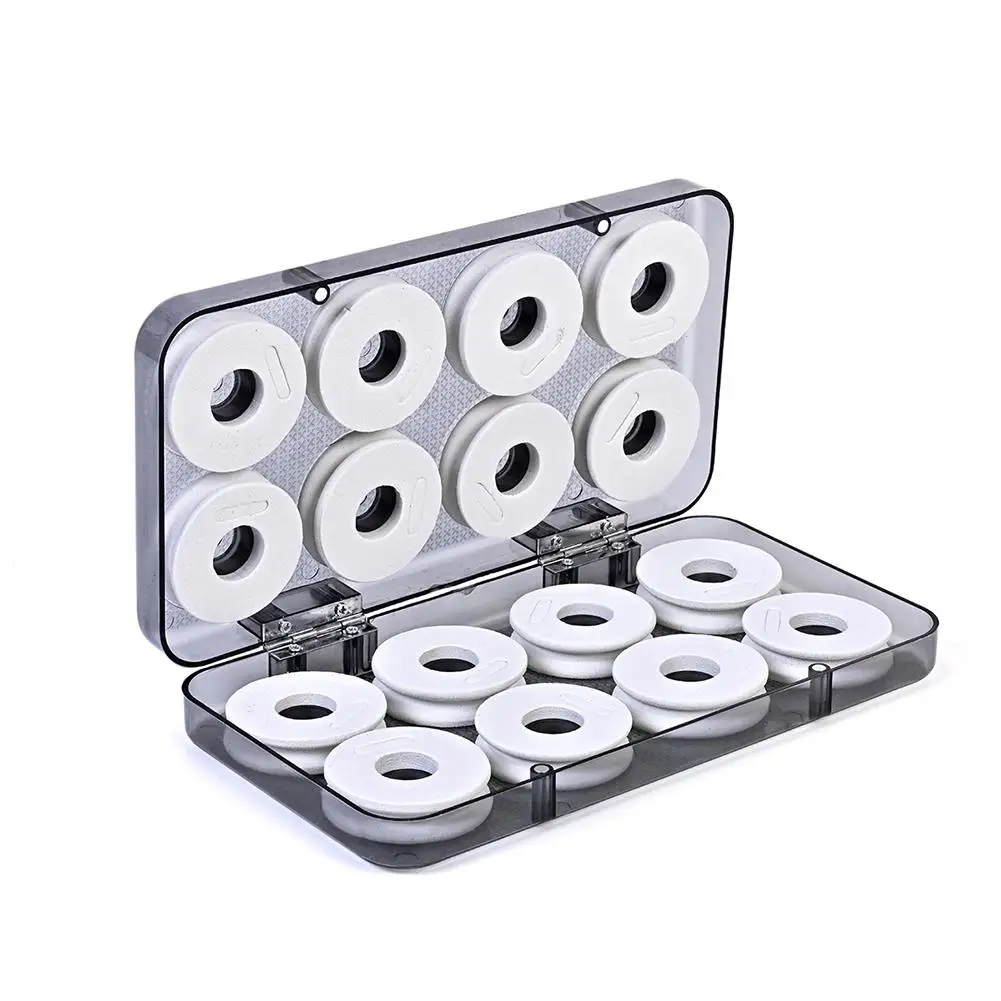 16pcs/lot Translucent Fishing Tackle Box Magnetic Design Spools Line Box  Fishing Line Shaft Bobbin Fishing Tackle Accessories