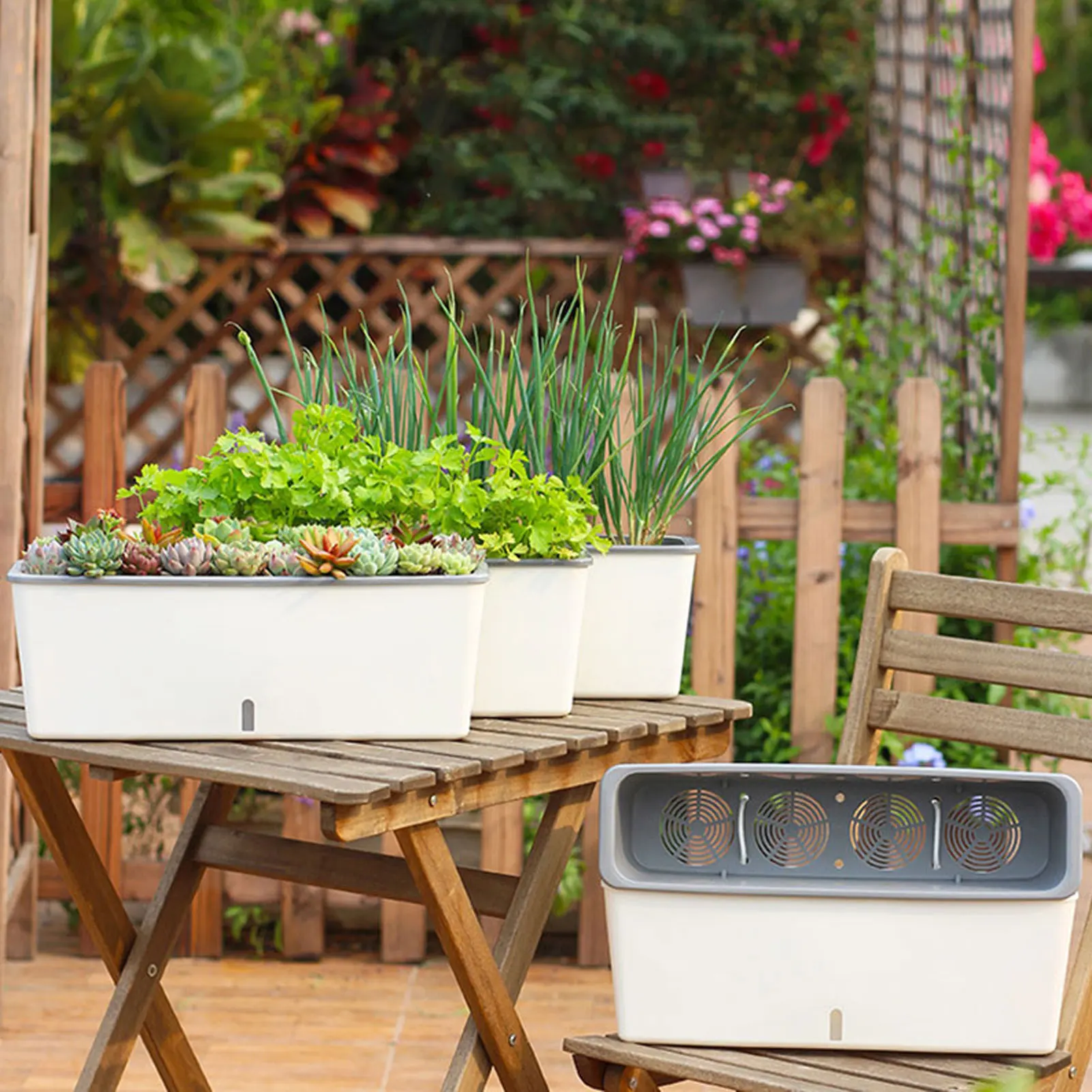 Self-Watering Indoor Planter Pots with Built-In Water Level Indicator