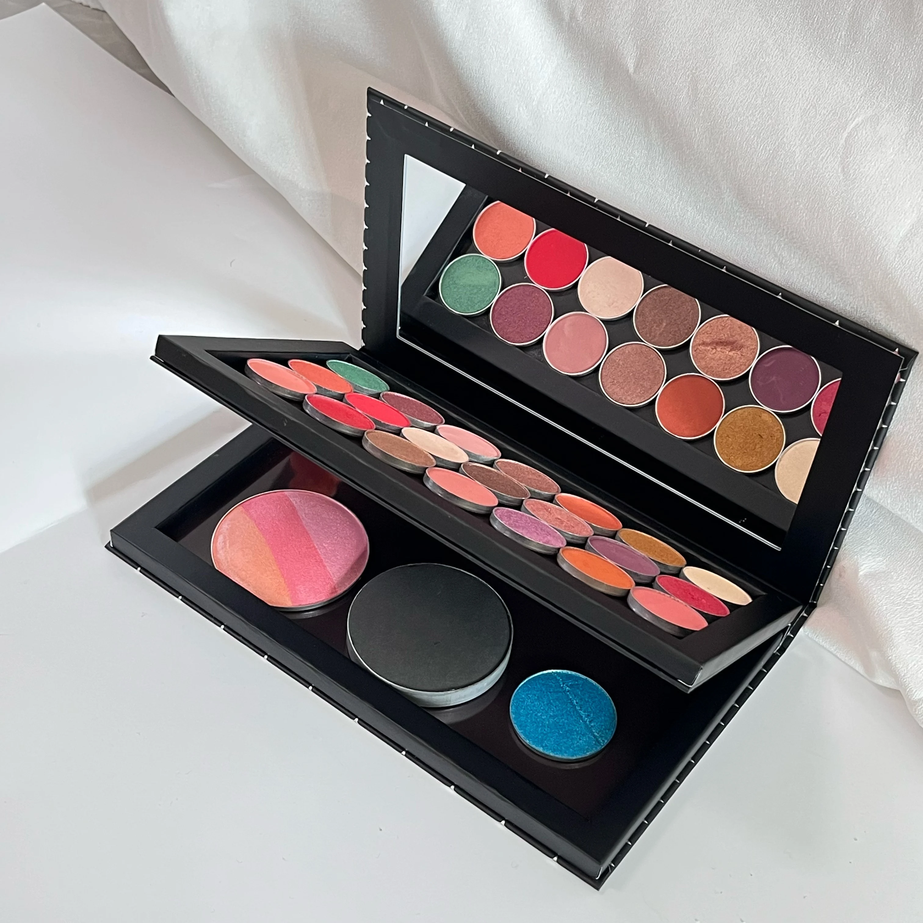 Double Side 2 Layer Book Shape Empty Magnetic Eyeshadow Makeup Palette with Mirror,Fits Standard and Deep Pans 5
