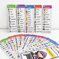 Kids Montessori English Word Lists Cards ESL Teaching Materials Sight Words Writing Vocabulary Building Autism Learning Toys 2