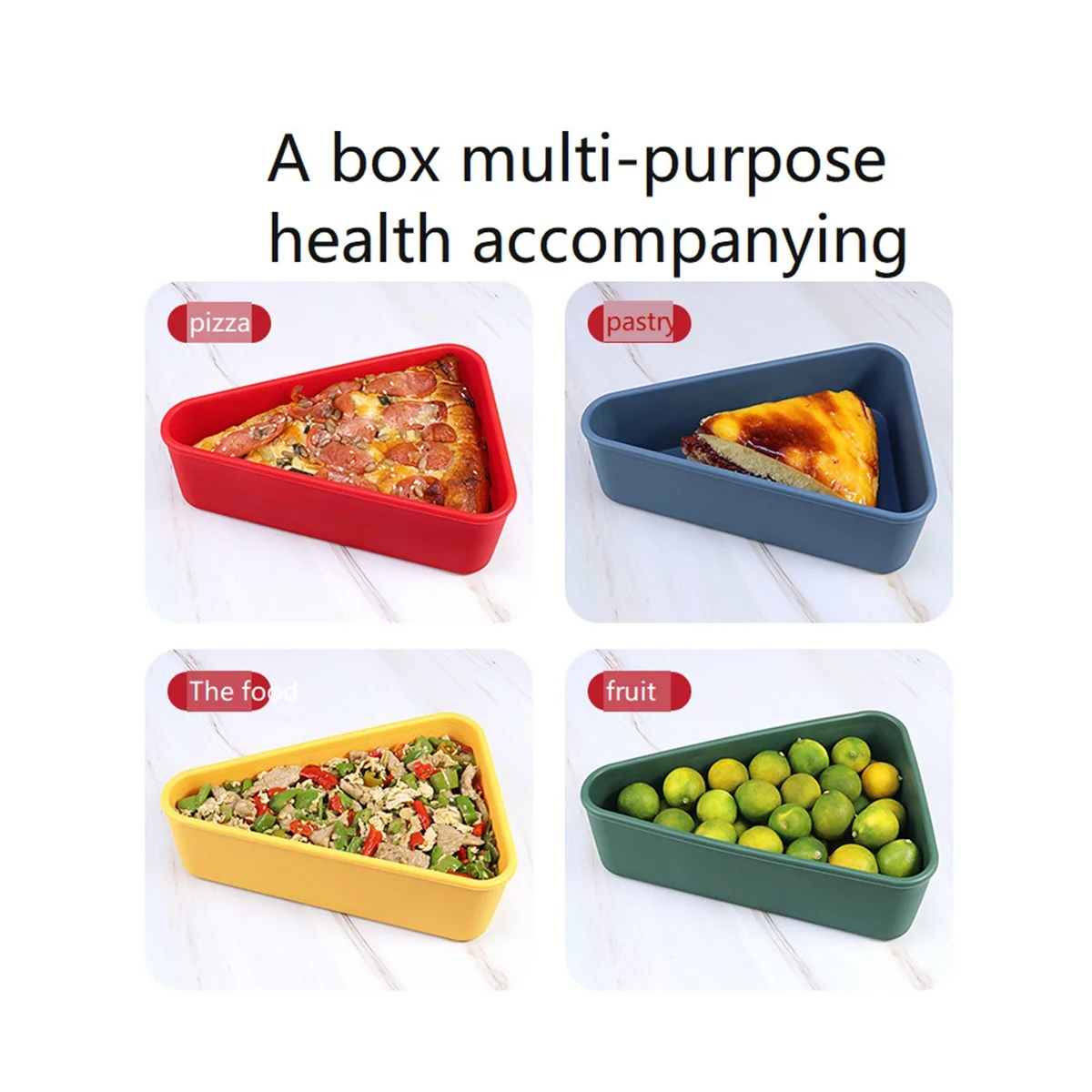 

Pizza Leftover Storage Container,Pizza Organizer Box Save Space Reusable Pizza Slicone Storage Container Green