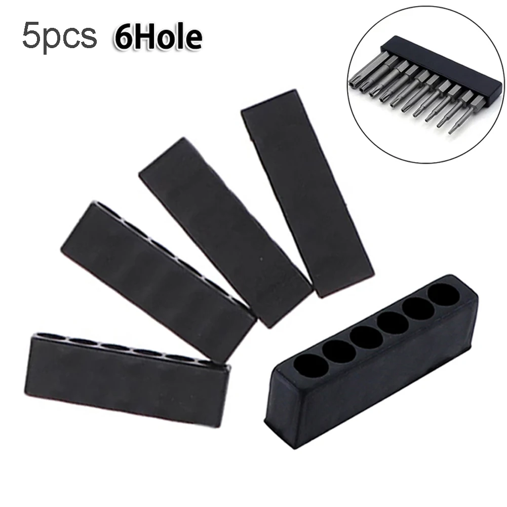 

5Pcs/Set 6/10//11/12 Holes Hex Shank Screwdriver Bit Holder Plastic Screwdriver Head Storage Drill Bit Stand Tools Accessories