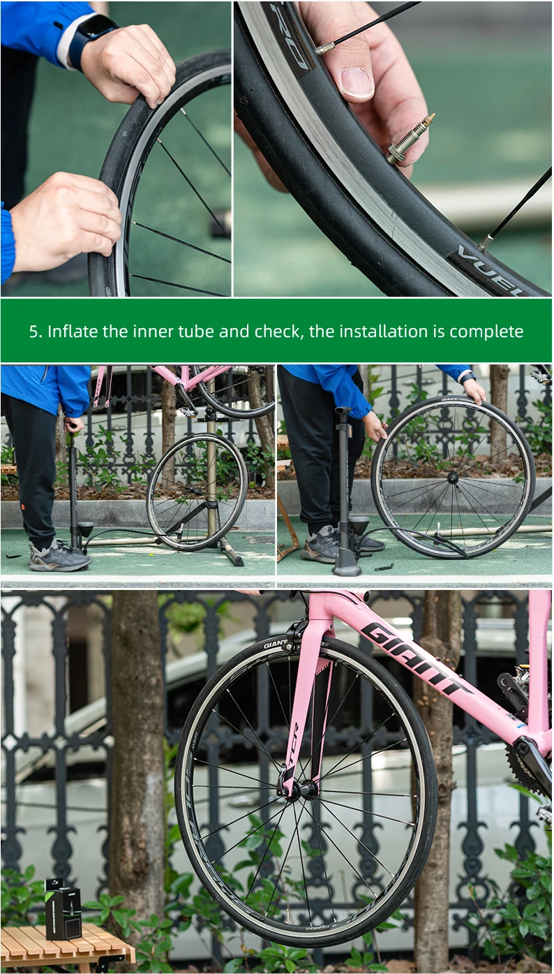 ROCKBROS Fahrradschlauch 700C Rennradschlauch 700*23C 25C 28C 35C Schrader Presta Ventil Butylkautschuk Fahrradschlauch – Detail 6