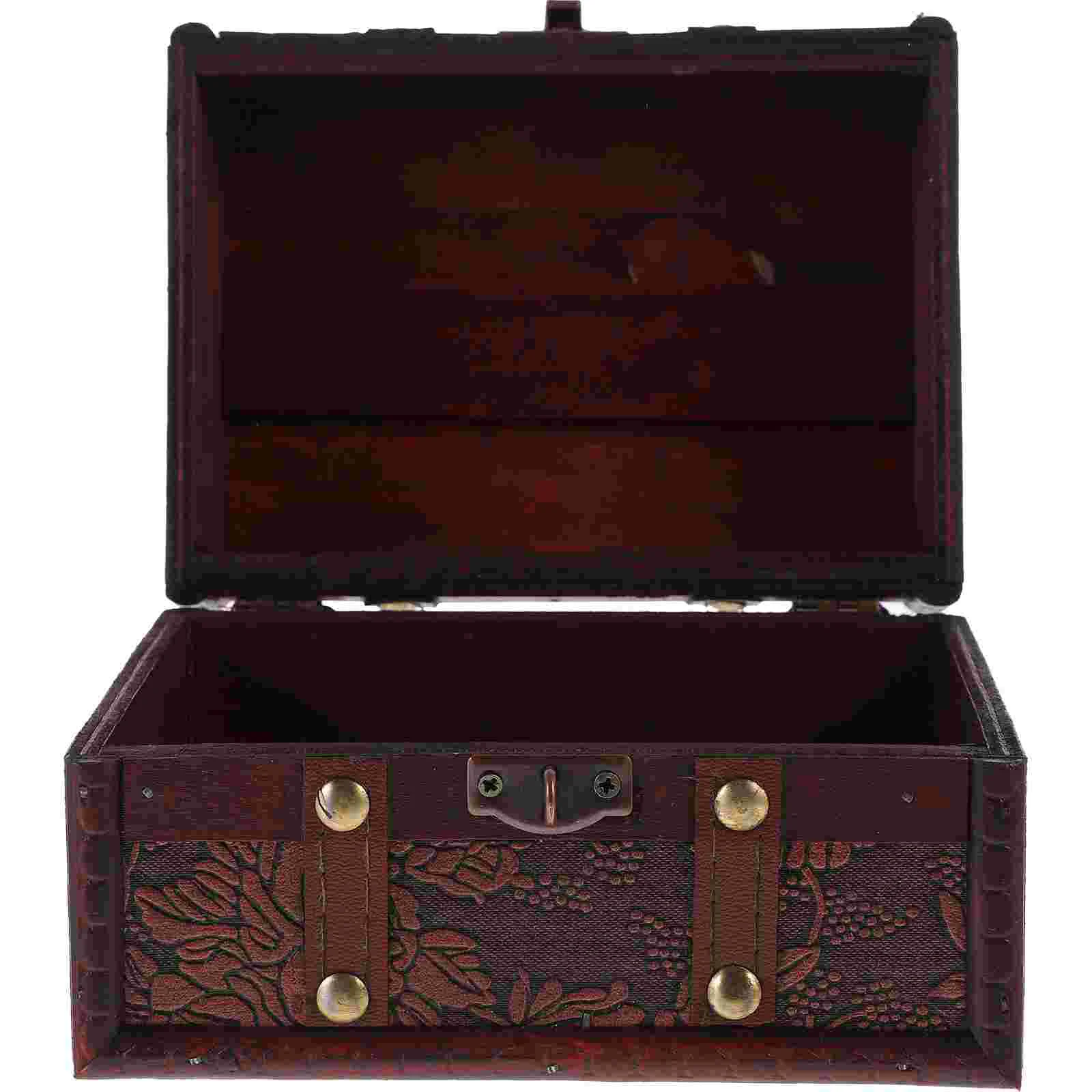 

Pirate Treasure Chest Jewelry Boxes Wooden Candy Case Photo Prop Trinket Storage Holder