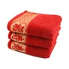 1pcs Towels Thickened Absorbent Towel Chinese Style Pure Cotton Quick for Home Absorbent Soft Quick Dry Thickened Face Towel Red 3