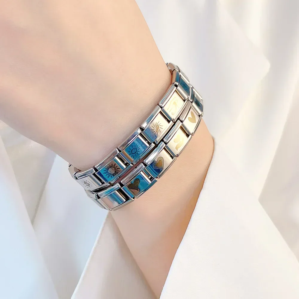 Stainless Steel Sun Eye Charm Italian Links Fit 9mm Bracelet DIY Making Jewelry Hapiship Fashion New Top DJ106-B charm bracelet