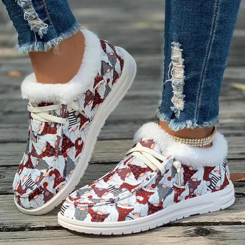 Hot Selling Winter Casual Women's Ankle Boots Plush Warm Snow Boots Suede Soft and Comfortable Women's Flat Bottom Warm Shoes