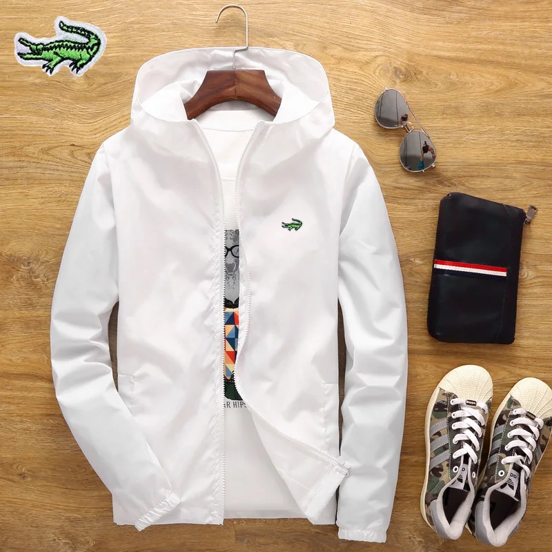 

Fashion Brand Embroidered Men's Bomber Jacket Casual Outdoor Fishing Waterproof Hooded Jacket Street Windproof Sports Jacket 7XL