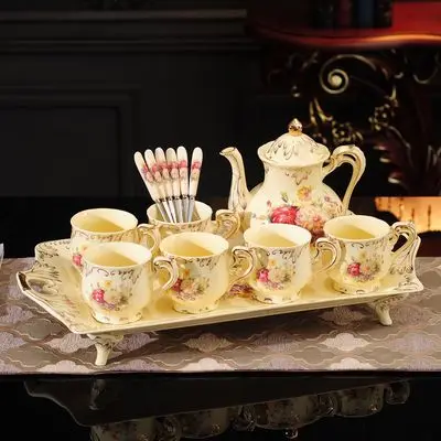 European water set tray English afternoon tea cup saucer household ceramic coffee