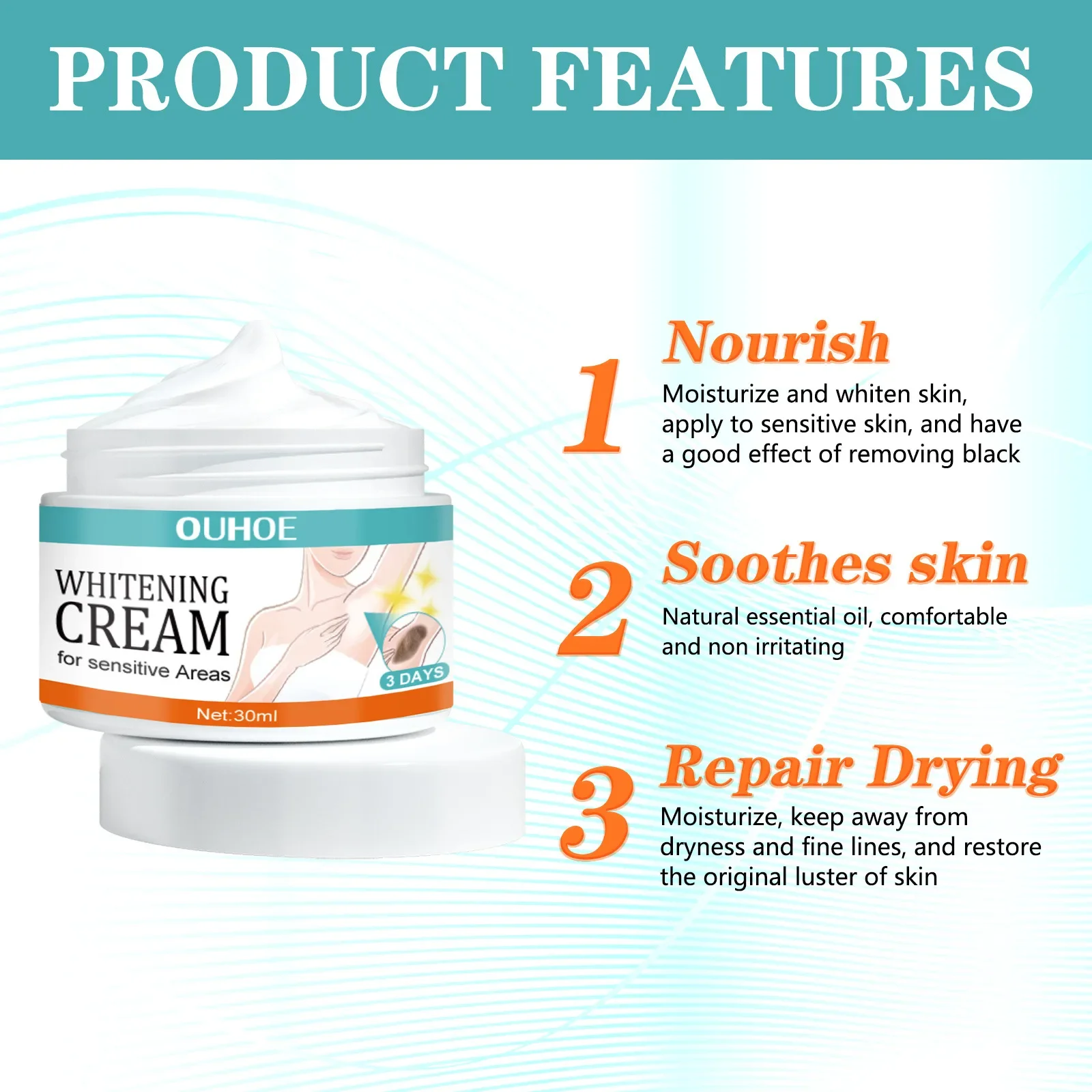 Whitening Cream Private Parts Underarm Bleaching Butt Knee Brighten Inner Thigh Intimate Area Dark Remove Melanin Lighten Lotion 5