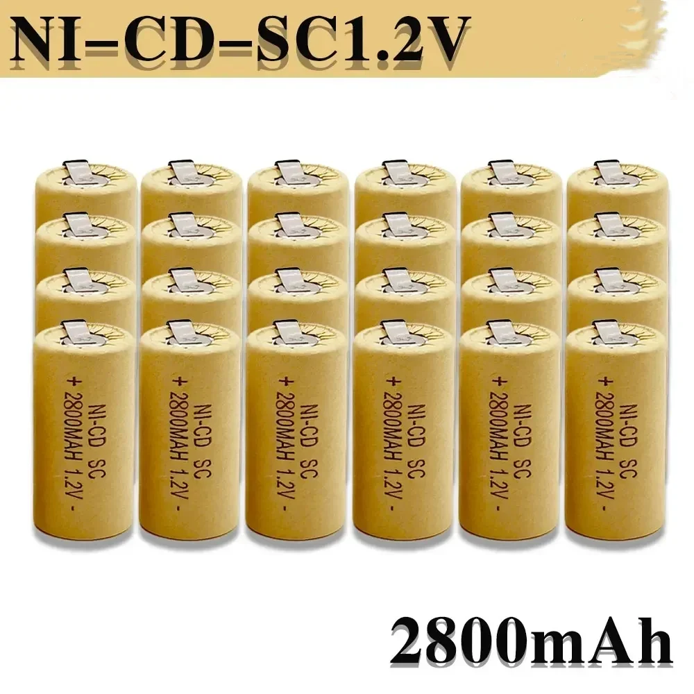 SC Batteries 2-20pcs Screwdriver Electric Drill 1.2V 2200mAh/2800mAh SubC Ni-Cd Rechargeable Battey power tool battery