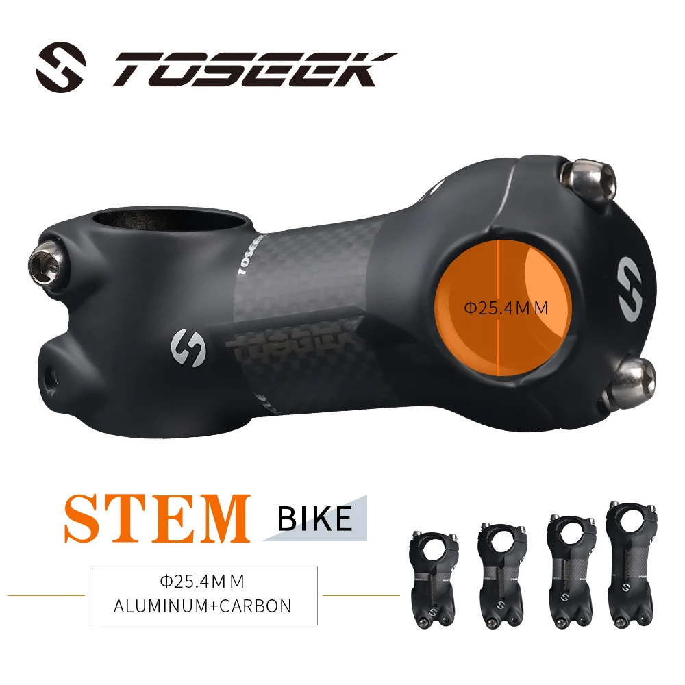 Enhanced Short Bike Stem, 7° Aluminum Carbon, Ideal for MTB and Road Bicycles