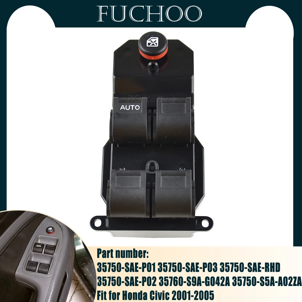 Car Styling Per Honda Civic Dx Ex Hx Gx Hybrid Si Lx Value Electric Control Power Master Window Switch Muslimah