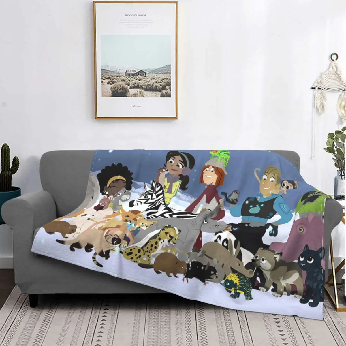 

Wild Kratts Educational Animation Blankets Fleece Print cartoon for kids Breathable Warm Throw Blanket for Home Car Rug Piece